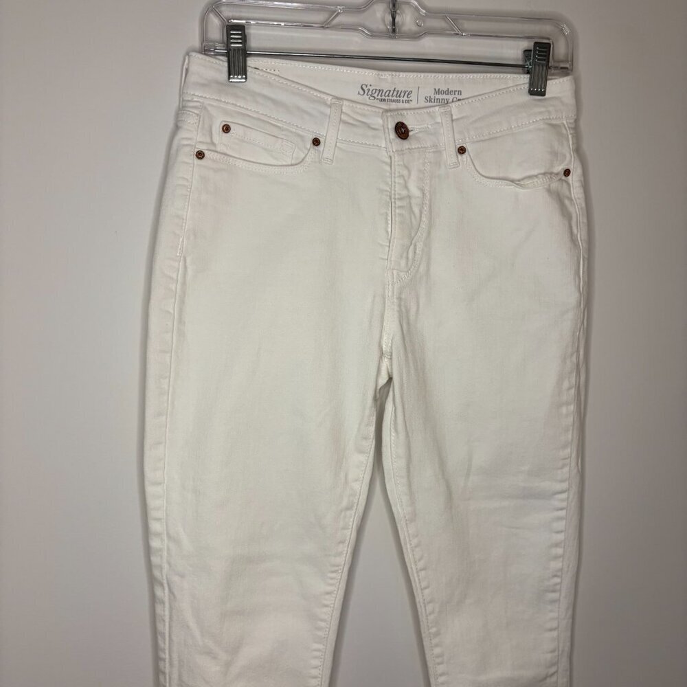 LEVI STRAUSS Signature Modern Skinny Crop Womens 6 White Jeans Stretch CW4119